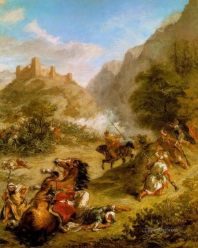 Árabes escaramuzas en las montañas 1863 Eugene Delacroix Pinturas al óleo